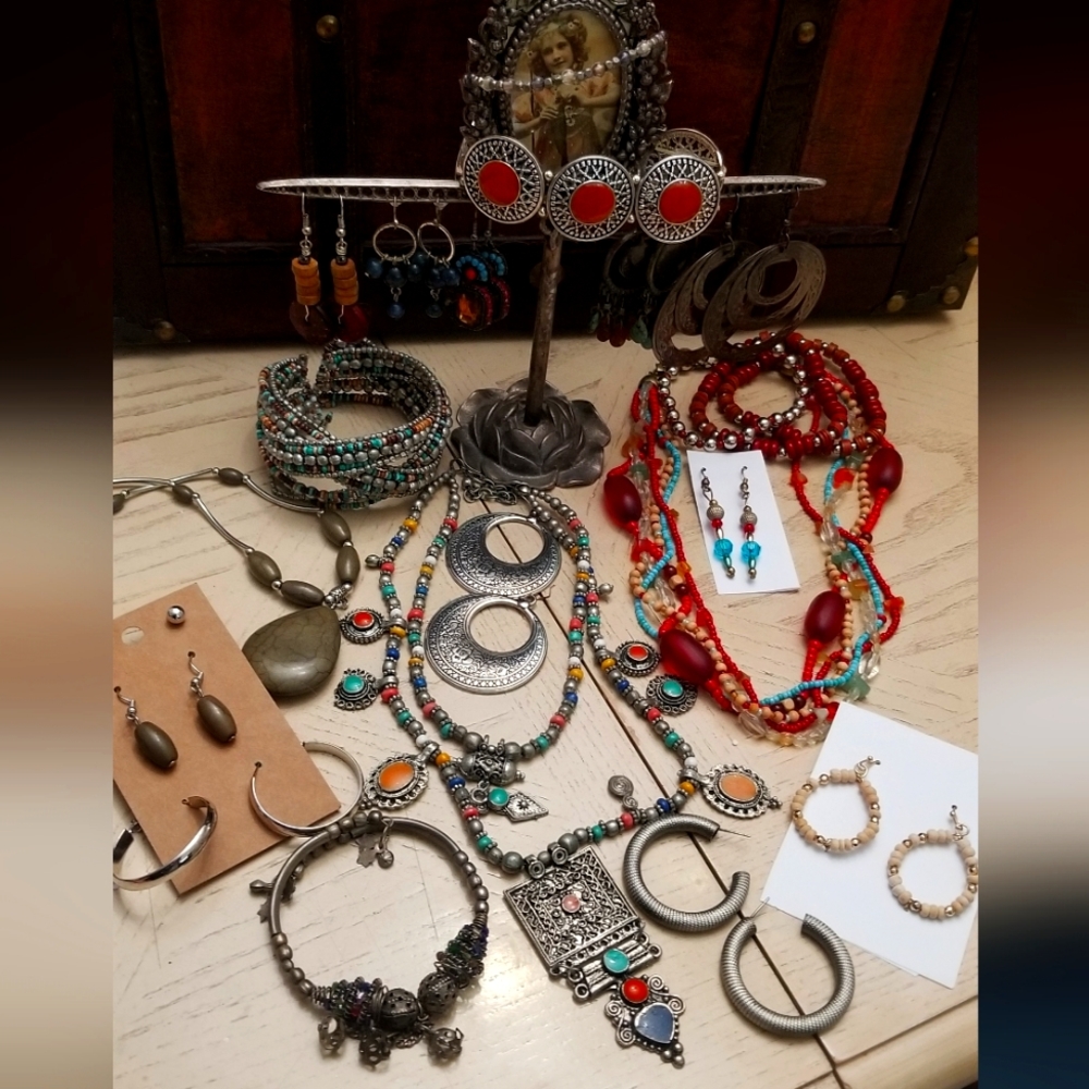 Moroccan style bohemian jewelry lot